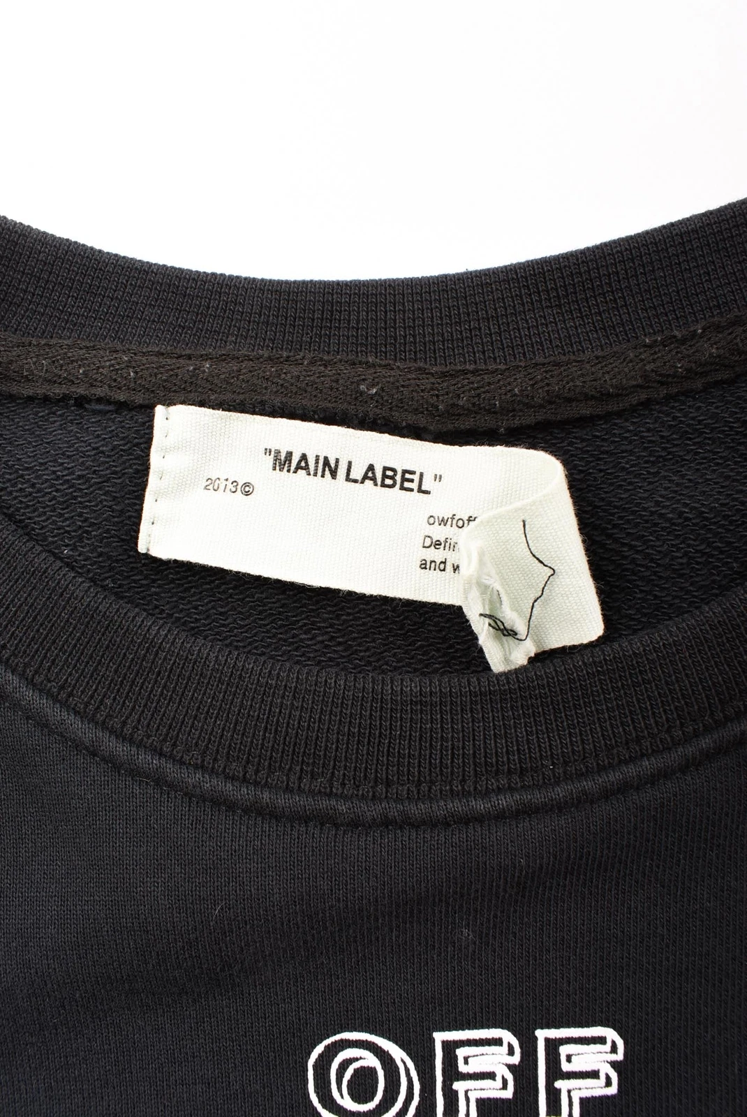 OFF WHITE Felpa maglione nero Main Label Off bianca Virgil Abloh 2013 taglia M