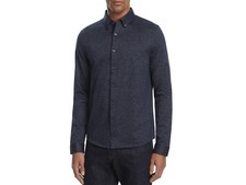 445 Michael Kors Men Fit Blue White Long-Sleeve Button Cotton Dress Shirt Xl