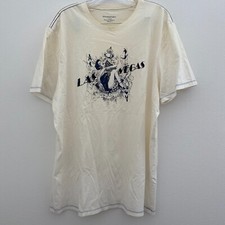 Banana Republic T-Shirt Las Vegas XL Ivory Graphic Crew Neck Short Sleeve