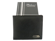 Bifold Wallet ID Credit Card Money Holder Genuine Leather Black Gift Box For Men