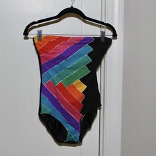 Vintage Color Block One Piece Swimsuit