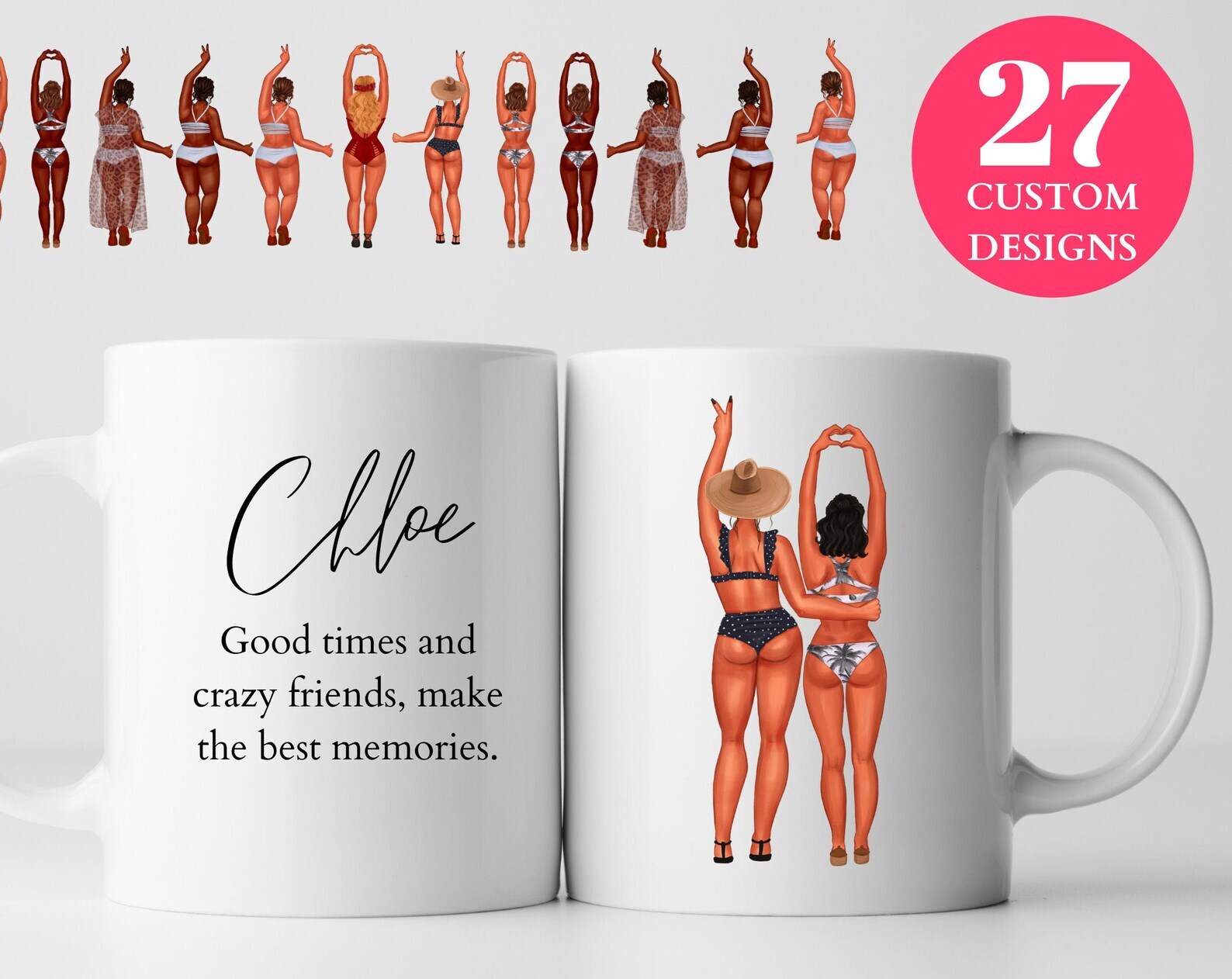Custom Best Friends Print Mug Personalised Name Mug With Best Friends Quote Best