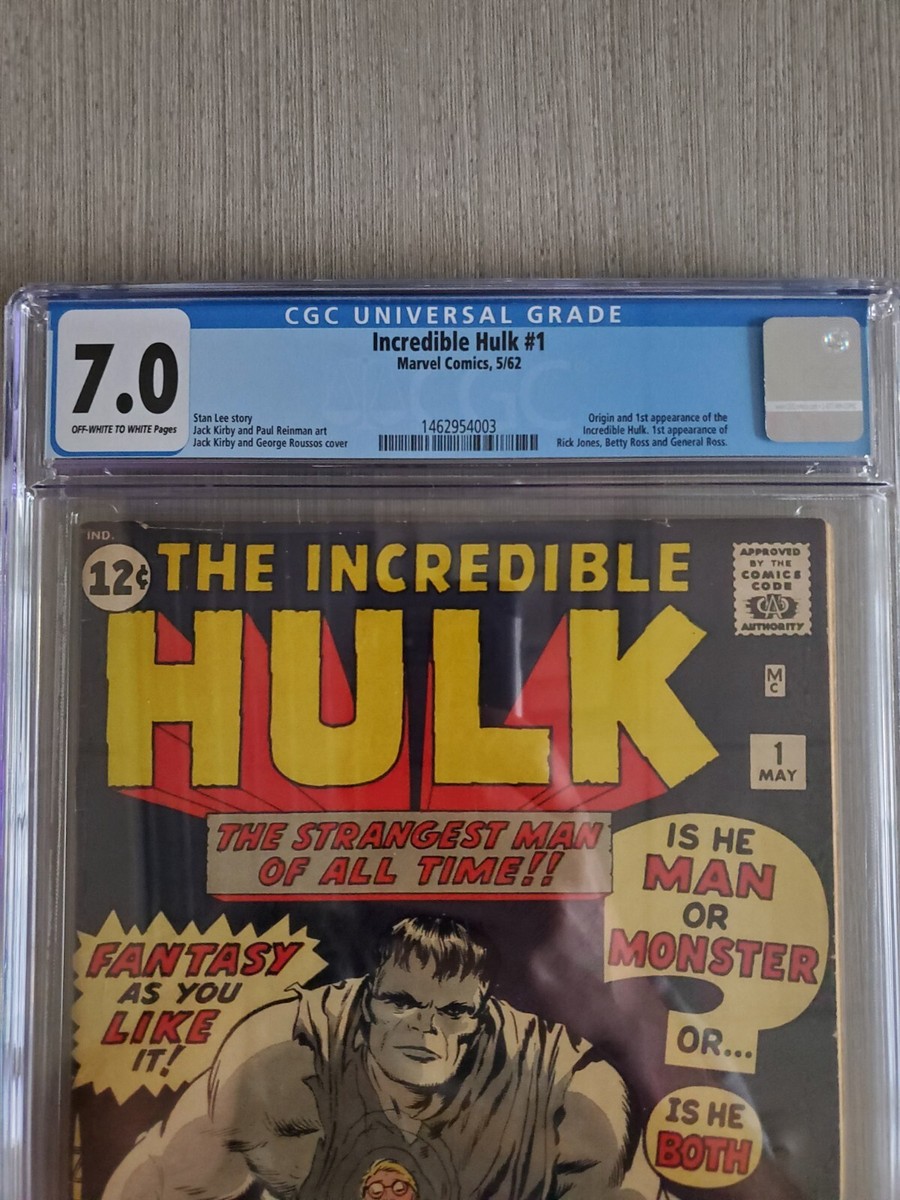 Incredible hulk 1 CGC 7.0! 1st app & origin hulk 1462954003 | eBay