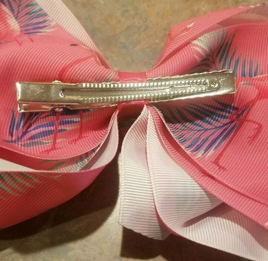 Lazo JoJo grande unicornio moño de pelo con clip de cocodrilo para sujeción segura NUEVO blanco/multi Foto 2 de 2