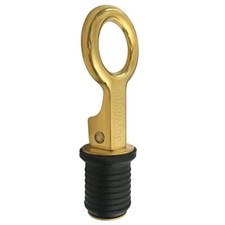 Rubber Drain Plug Brass Snap Handle for 1-1/4 Inch Diameter Boat Drains