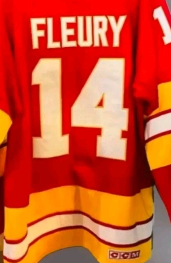 CCM Authentic Theo Fleury RARE Calgary Flames NHL Jersey 52 - Image 3 of 4