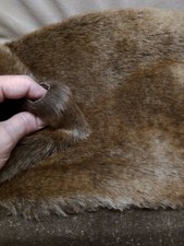Plush Faux Fur Bear Fabric - 7/8" BROWN - 36" x 62"