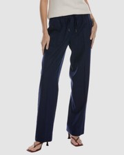 Jones New York Women's Blue Linen Blend Drawstring-Waist Pants Size XS
