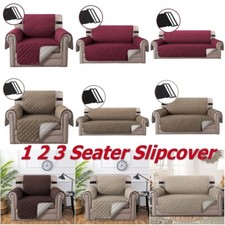 1 2 3 Seater Sofa Cover Reversible Quilted Slipcover Non Slip Couch Protector US