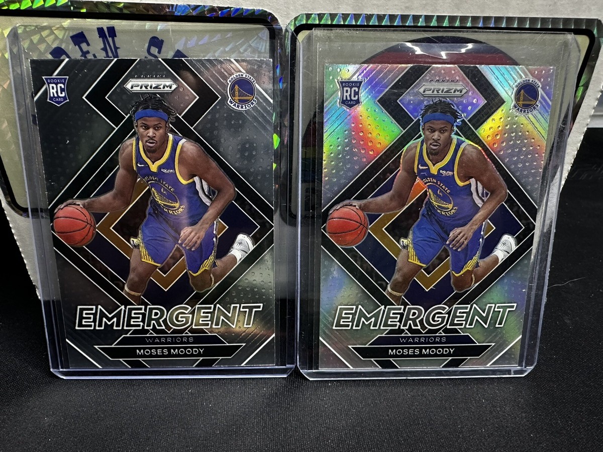 💥21-22 Prizm Moses Moody Emergent Silver Prizm & Base Insert