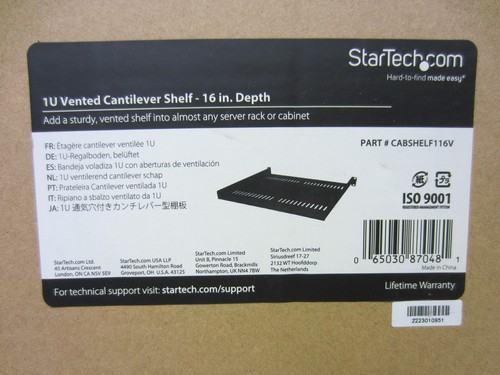 1U Vented Cantilever Shelf- 16in. Depth(CABSHELF116V)(4 In-Stock)(New-Open Box) - Picture 4 of 5