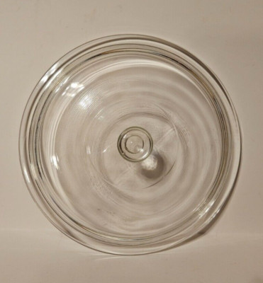 VTG CLEAR GLASS LID UNMARKED FOR  FRYING PAN, DISH, CROCK POT 10.5  OD