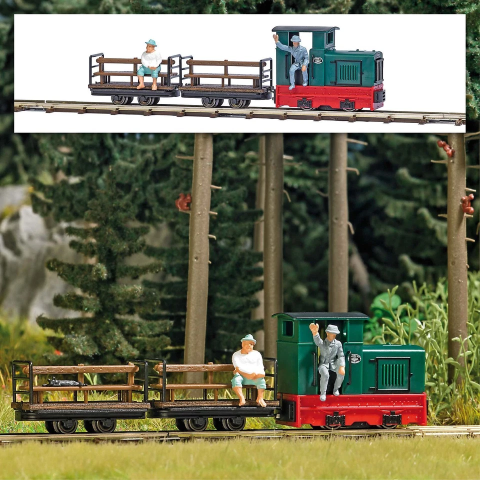 Busch Spur H0f 12015 Feldbahn-Set Personentransport / Schmalspur 1:87