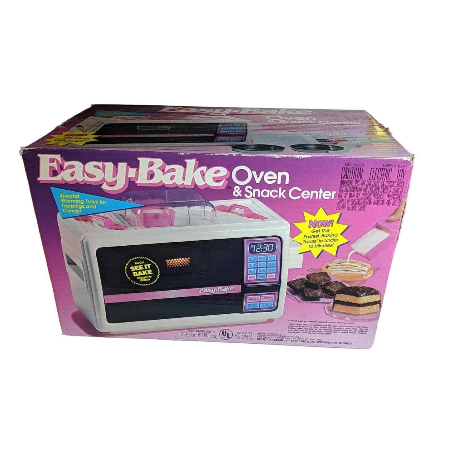 Vintage 1994 Kenner Easy Bake Oven &amp; Snack Center W/ Original Box Light Turns On