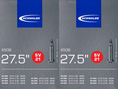 2x Schwalbe SV 21 Schlauch 27,5 650B Ventil: Französisch Sclaverand SV21 27.5