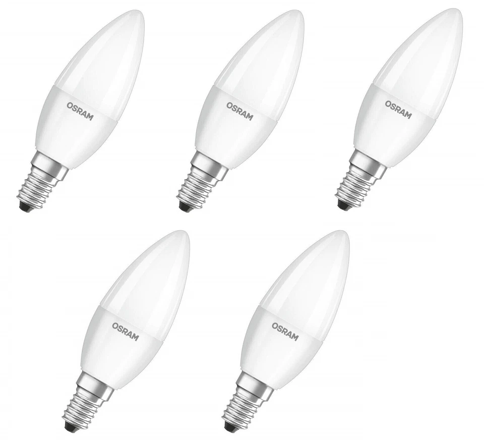 5x OSRAM LED Kerze E14 7W = 40W dimmbar warmweiß 470lm EEK:F (Spektrum A-G)