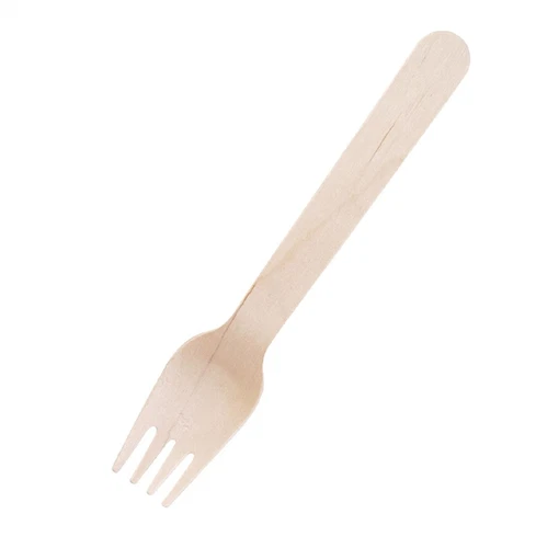 Eco-Friendly Recycling Party Food Cutlery Wooden Forks Disposable Bamboo Wood - Picture 2 of 11