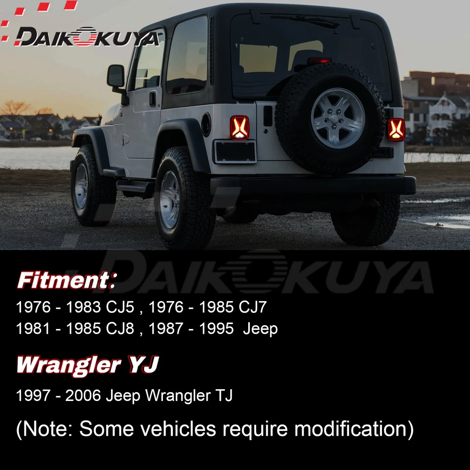 Luces traseras LED placa giro respaldo para Jeep Wrangler CJ TJ YJ luces traseras de freno Foto 3 de 4