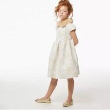 Janie and Jack Cream and Sugar Metallic Jacquard Dress