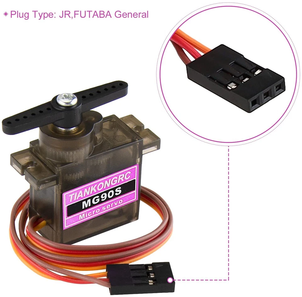 6x Metal Gear 9g MG90S Micro Servo Motor High Speed RC Helicopter Car Racing - Image 3 of 4