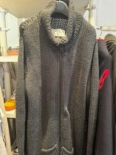 Greg Lauren Hand-Knit Chunky Zip Cardigan