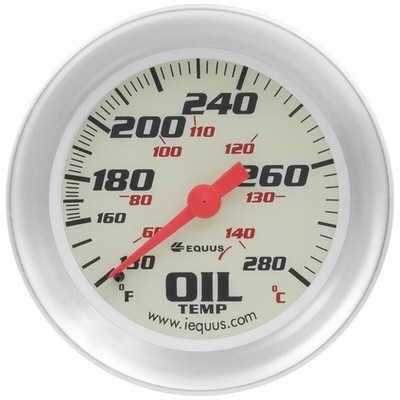 Equus Engine Oil Temperature Gauge 8443; 8000 Series 130-280deg 2-5/8 Full Sweep