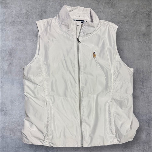 Womens Polo Golf Ralph Lauren White Windbreaker Style Vest XL