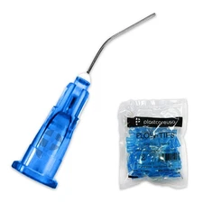 600 Blue Etch Pre-Bent Applicator Needle Tips, 25 Gauge (6 Bags of 100)