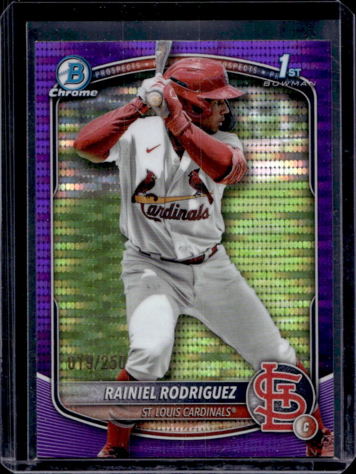 2025 Bowman Chrome Rainiel Rodriguez Purple Pulsar Refractor 1st #19/250