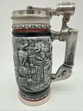 Vintage Avon Handcrafted Brazil 1982 Lidded Train Beer Stein