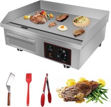 110V 3000W 22" Commercial Electric Countertop Griddle Flat Top Grill Hot Plate