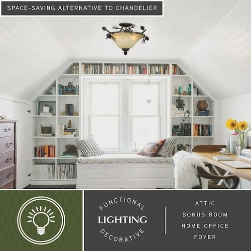 VAXCEL C0121 Sierra 3L Semi-Flush Mount Black Walnut - Picture 5 of 8