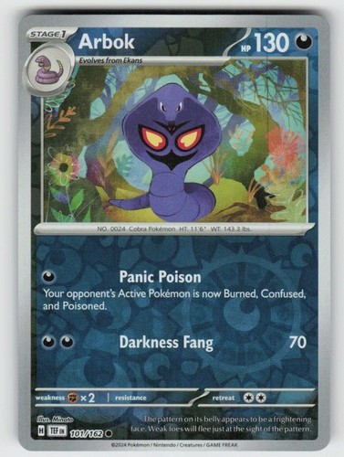 Arbok 101/162 Temporal Forces Reverse Holo
