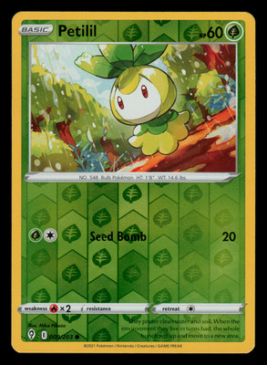 NM/EXC - Pokemon Petilil 009/203 Evolving Skies Reverse Holo Common