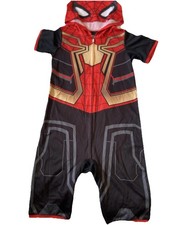 Marvel Studios Spiderman Zippered Hooded Shirt Shorts One Piece Kids Size S 6/7