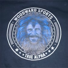 Woodward Sports True Alpha Men's Black Cotton Graphic T-Shirt Short Sleeve