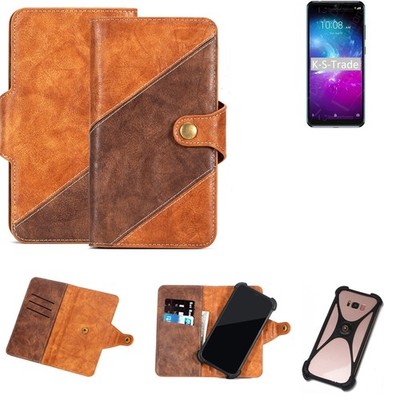 Handy-Hülle für ZTE Blade A5 2020 Wallet Case Cover Smarthphone Braun