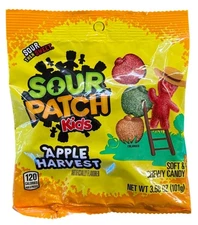 3.58oz Bag SOUR PATCH KIDS Chewy Candy APPLE HARVEST Cranberry + Cider + Green