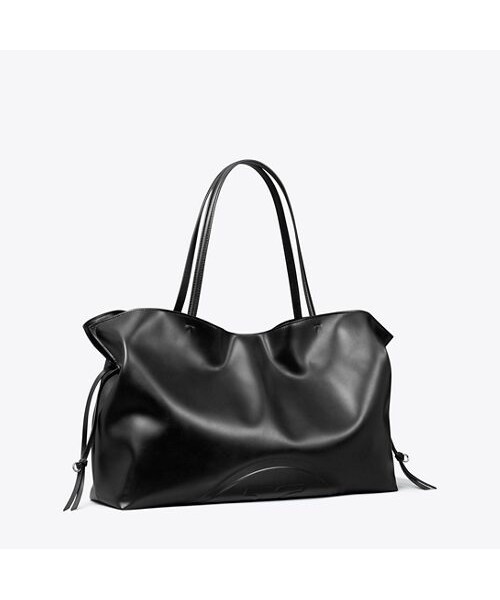 Tory Burch Ella Recycled Drawstring Tote Black