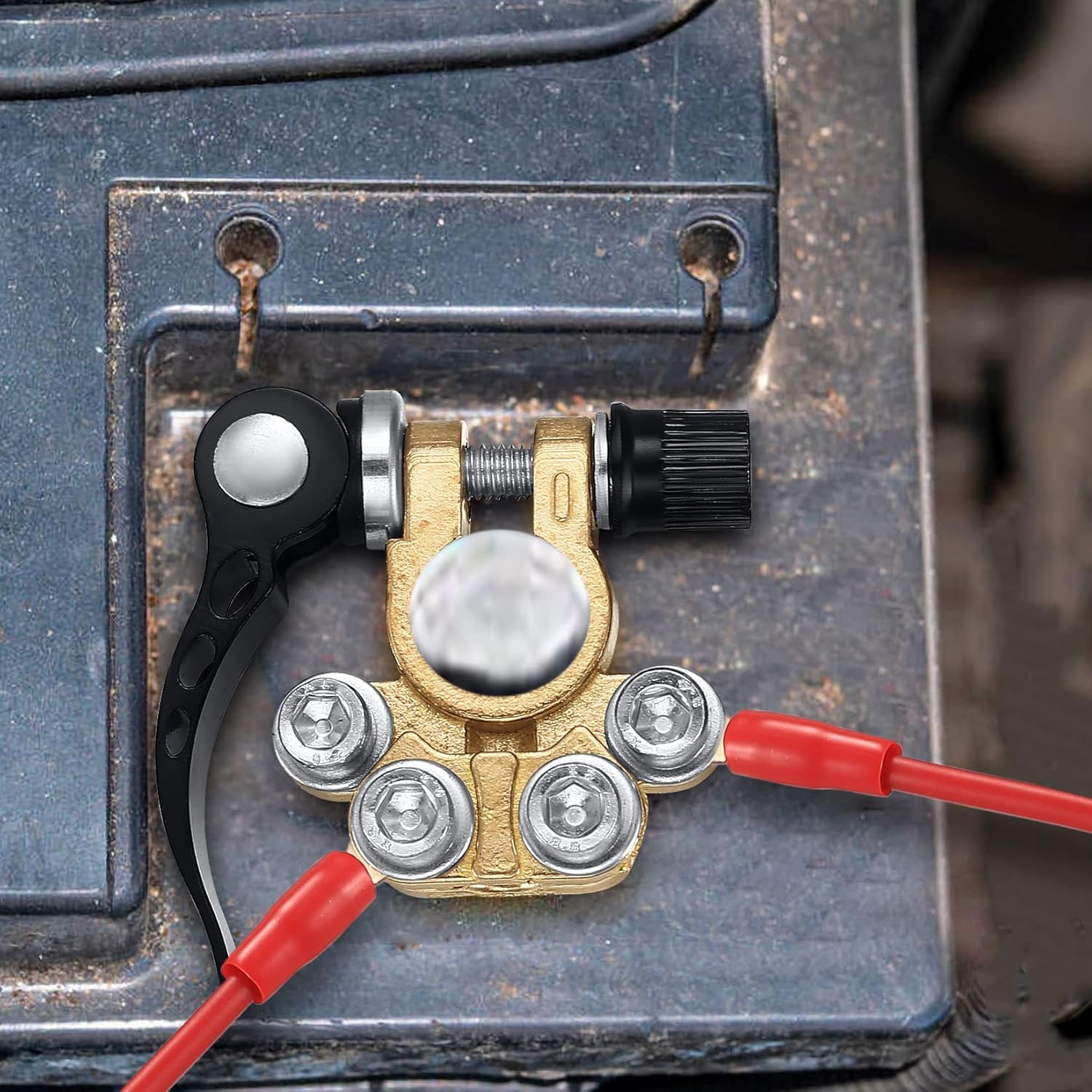 Car Battery Terminal Connectors, 2pcs Battery Terminals Top Post, 4 Way Auto Car