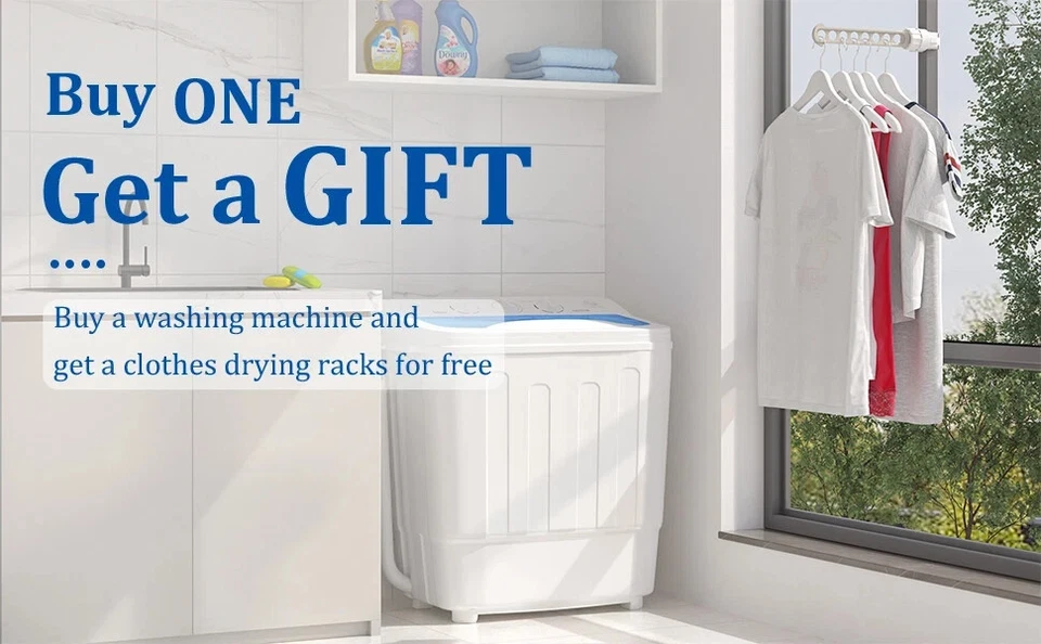 Mini Lavadora Y Secadora Giratoria Para Apartamentos 18 Libras De Ropa Portatil - Image 4 of 4