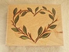 SUGARLOAF Whispers Heart Wreath Frame- Leaves Branches- Wood Mount Rubber Stamp