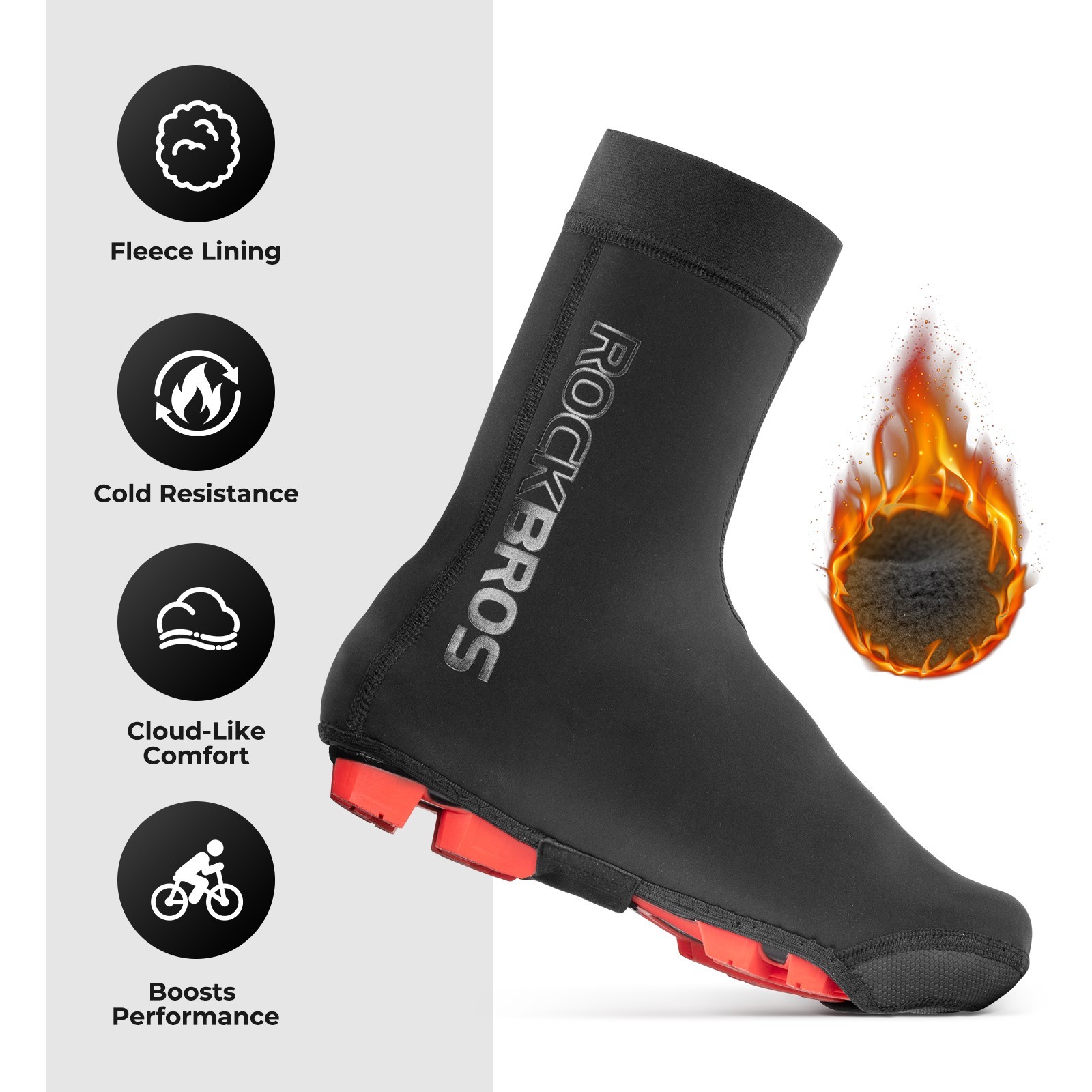 ROCKBROS sovrascarpe bici donna uomo impermeabili shoecover bici corsa mtb foto 4