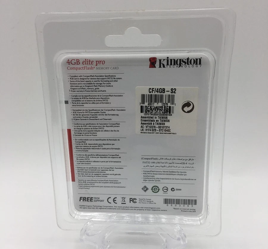 Kingston Elite Pro 4 GB 133x CompactFlash Memory Card (CF/4GB-S2) - Image 2 of 2