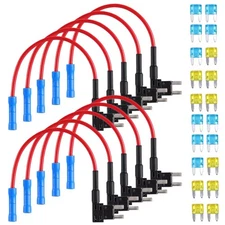 30PCS Fuse TAP Adapter Kit 12V 15 Amp 20Amp Car Add-a-circuit Mini ATM APM Blade