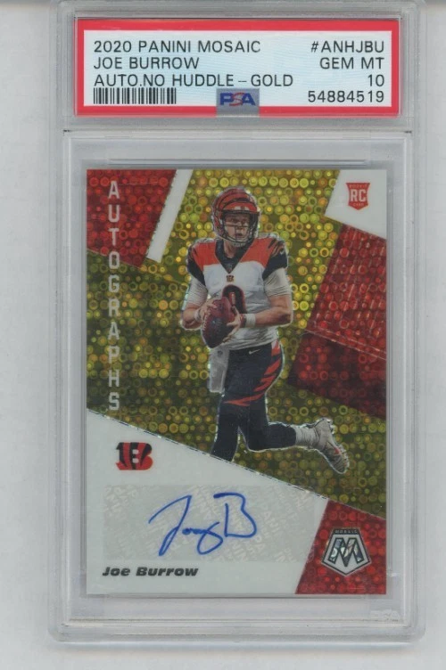 Joe Burrow Panini Mosaic Autographs No Huddle #ANHJBU Gold