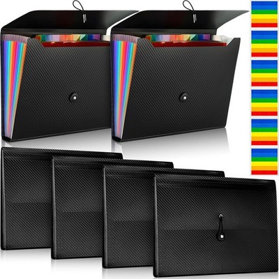 6 Pack File Folder Organizer 13 Pocket Expanding File Folder A4 Letter Size