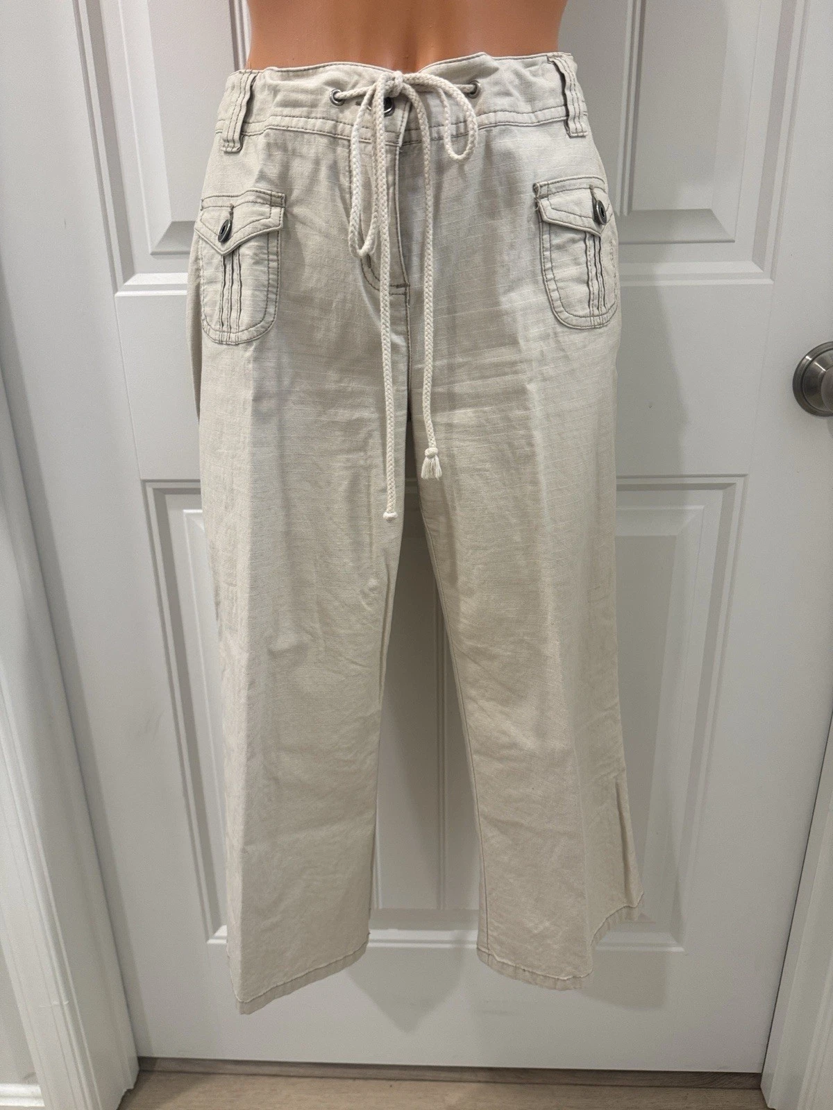 STYLE & CO Stone Rip Cord Mid Rise Crop Capris Pants 6P $75 EUC