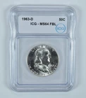 1963-D Franklin Half Dollar MS64 FBL ICG *1305