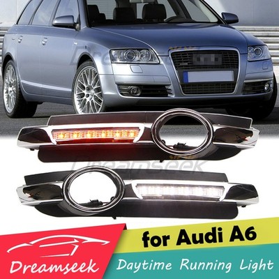 LED DRL Nebelscheinwerfer für Audi A6 C6 05-08 TFL Tagfahrlicht mit Gelb Blinker